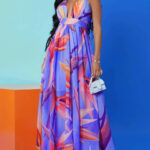 New women fashion causal chiffon maxi floral dress.