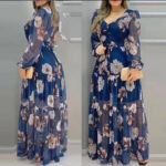 fashion women chiffon causal long dress.