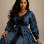 Ethiopian & Eritrean Traditional Habesha Kemis Dress – Handwoven Cultural Attire for Women