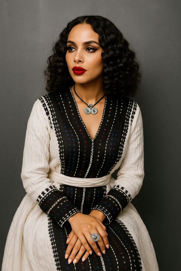 Celebrate your cultural roots with this elegant Ethiopian and Eritrean Habesha dress