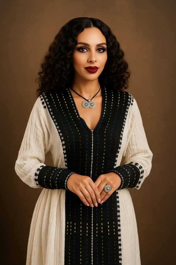 Celebrate your cultural roots with this elegant Ethiopian and Eritrean Habesha dress - Image 4