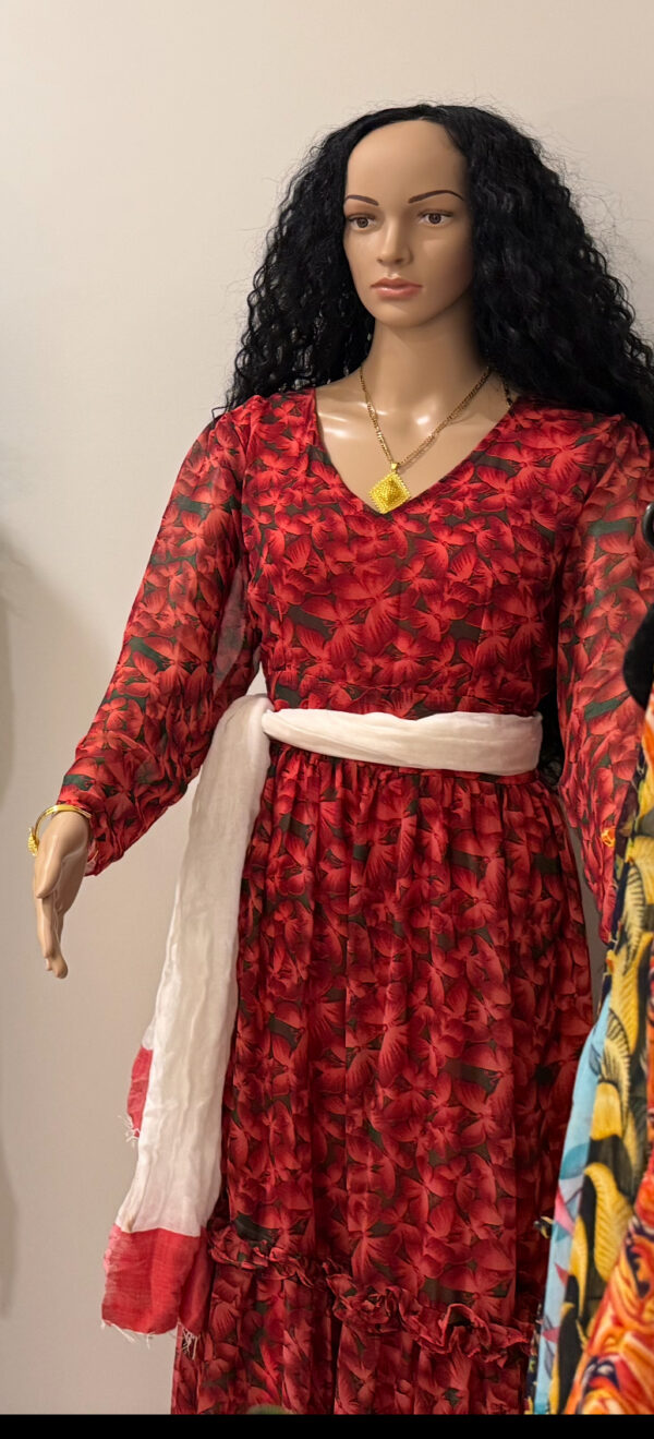 Shewhat design Ethiopian &Eritrean chiffon dress New/ሽፎን ቀሚስ - Image 3