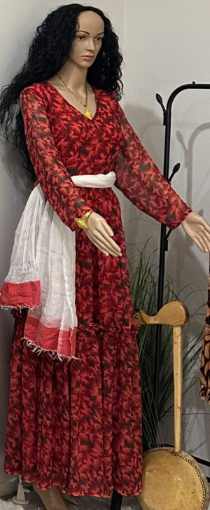 Shewhat design Ethiopian &Eritrean chiffon dress New/ሽፎን ቀሚስ