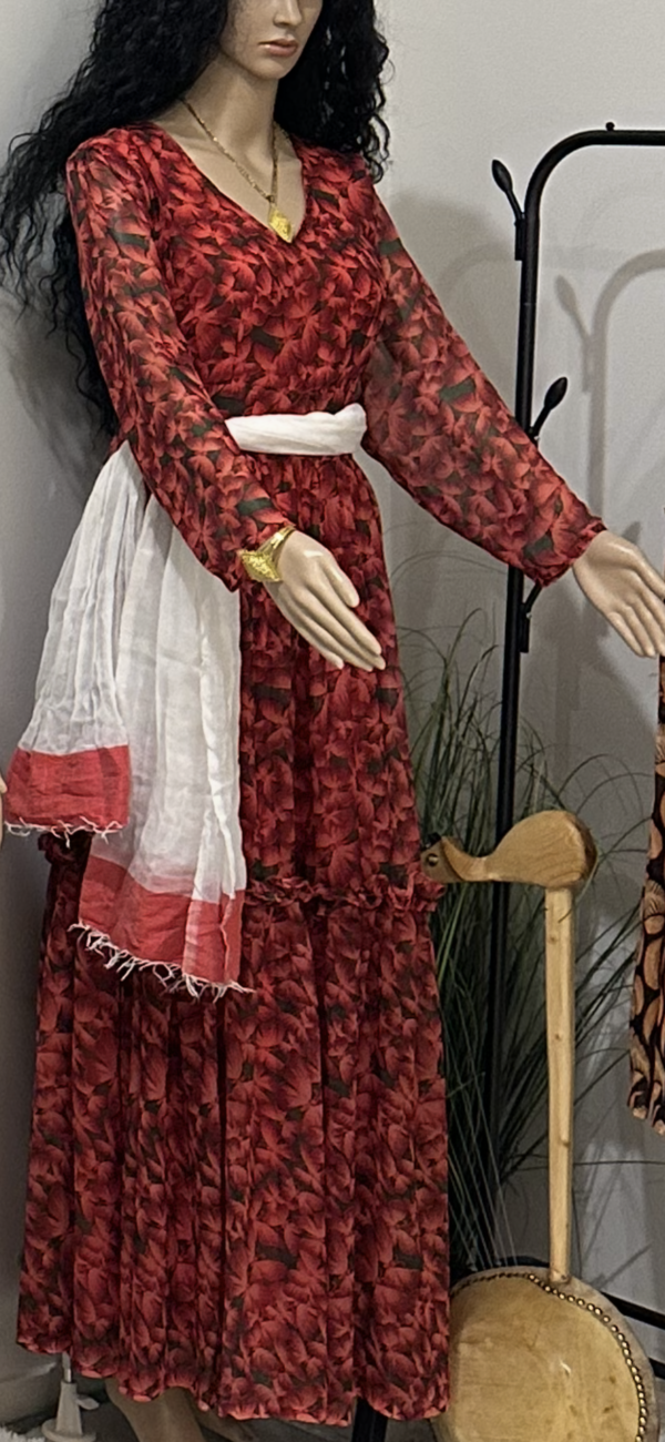 Shewhat design Ethiopian &Eritrean chiffon dress New/ሽፎን ቀሚስ - Image 2