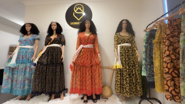 Shewhat Design Ethiopian And Eritrean Chiffon Dress New/ሽፎን ቀሚስ - Image 4