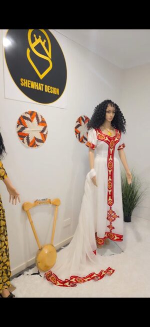 Elegant Ethiopian & Eritrean Habesha Dress | Traditional Handwoven Kemis | Custom Sizing Available