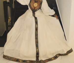 Elegant Ethiopian & Eritrean Habesha Dress | Traditional Handwoven Kemis | Custom Sizing Available