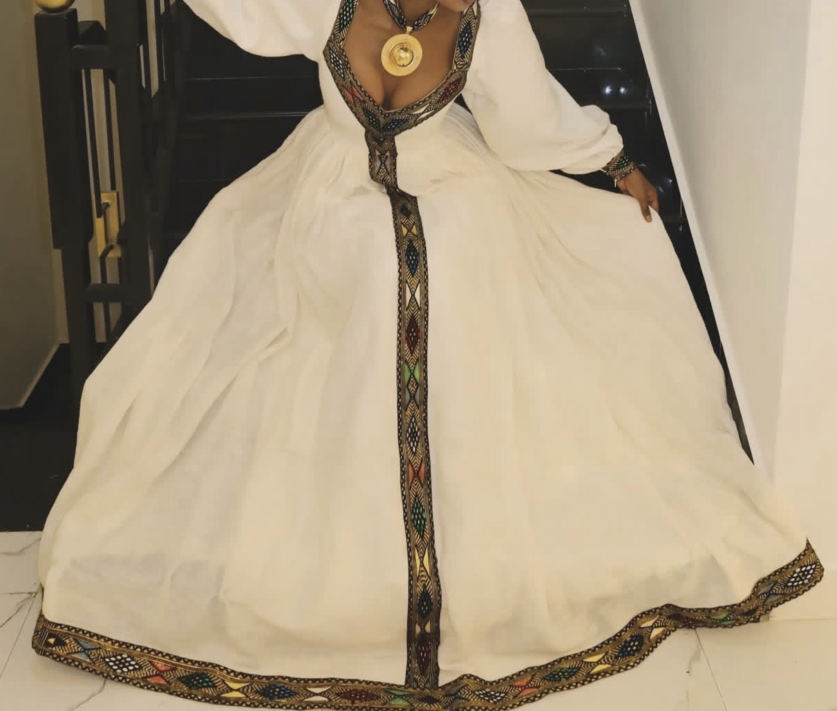 Elegant Ethiopian & Eritrean Habesha Dress | Traditional Handwoven Kemis | Custom Sizing Available